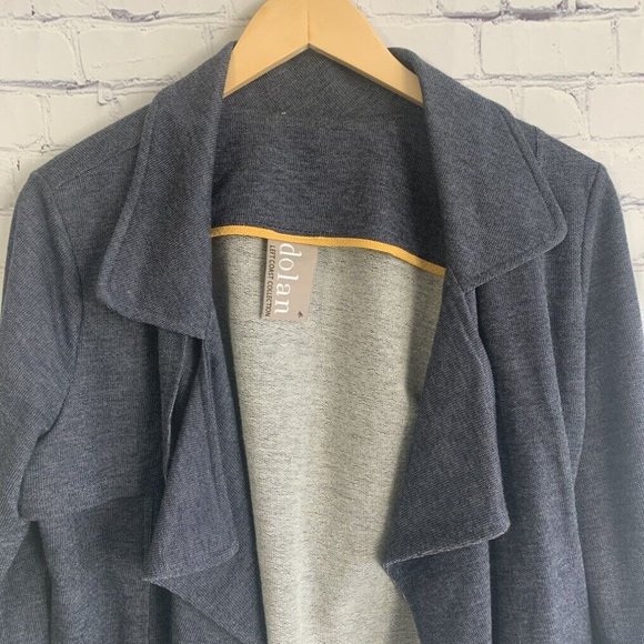 Anthropologie Dolan Chambray Open Cardigan Size Medium Jacket Blue Roll - Picture 5 of 10